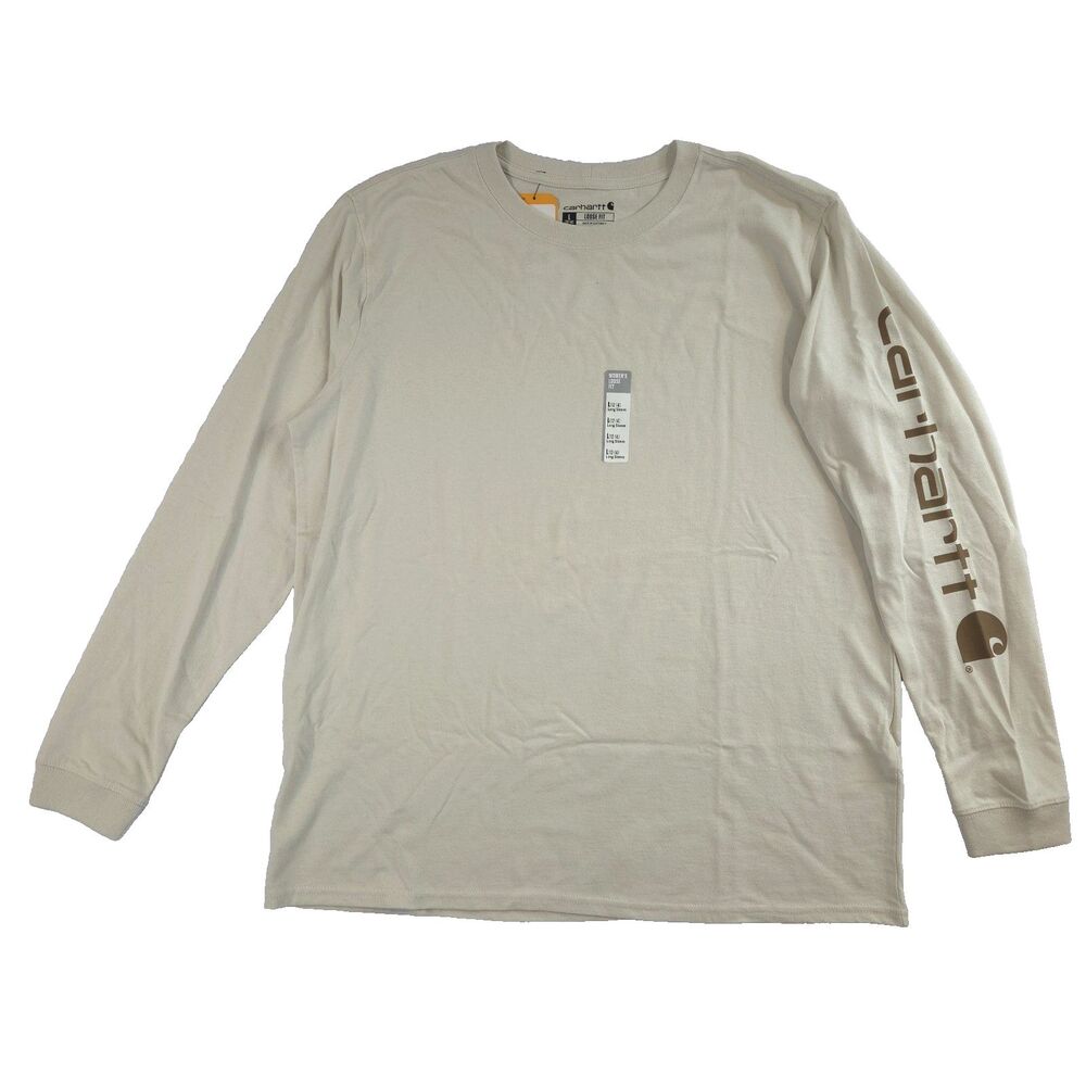 Carhartt Loose Fit Heavyweight Long Sleeve Logo Sleeve Graphic T-Shirt L Gorp